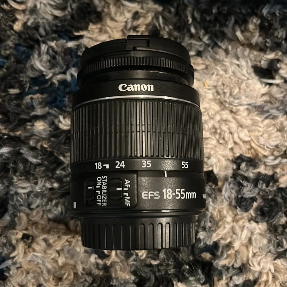 Canon Rebel TSi DSLR with two lenses and camera bag